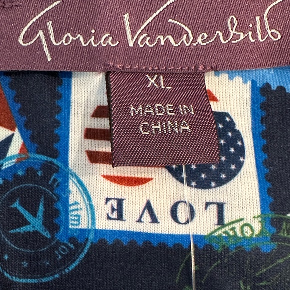 Gloria Vanderbilt Travel Stamps Americana Tee - NWT - Picture 6 of 7